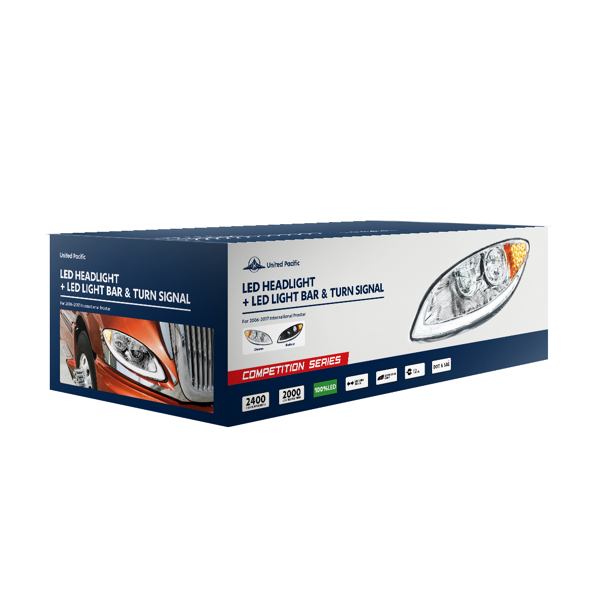 International Prostar LED Headlight with LED Turn and LED Light Bar