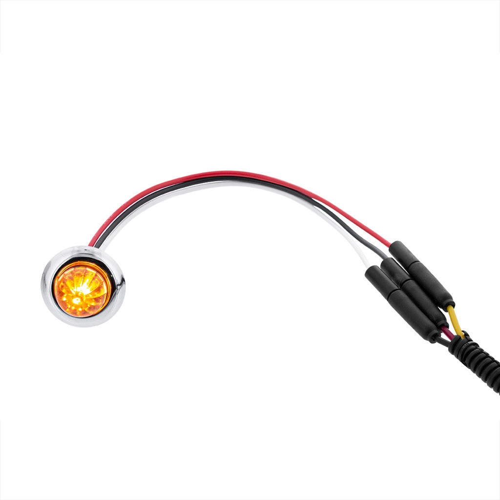 Amber 4 LED Dual Function Clearance and Marker 3/4" Mini Watermelon Light with Amber Lens