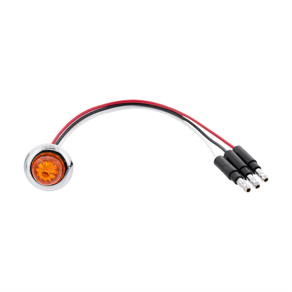 Amber 4 LED Dual Function Clearance and Marker 3/4" Mini Watermelon Light with Amber Lens