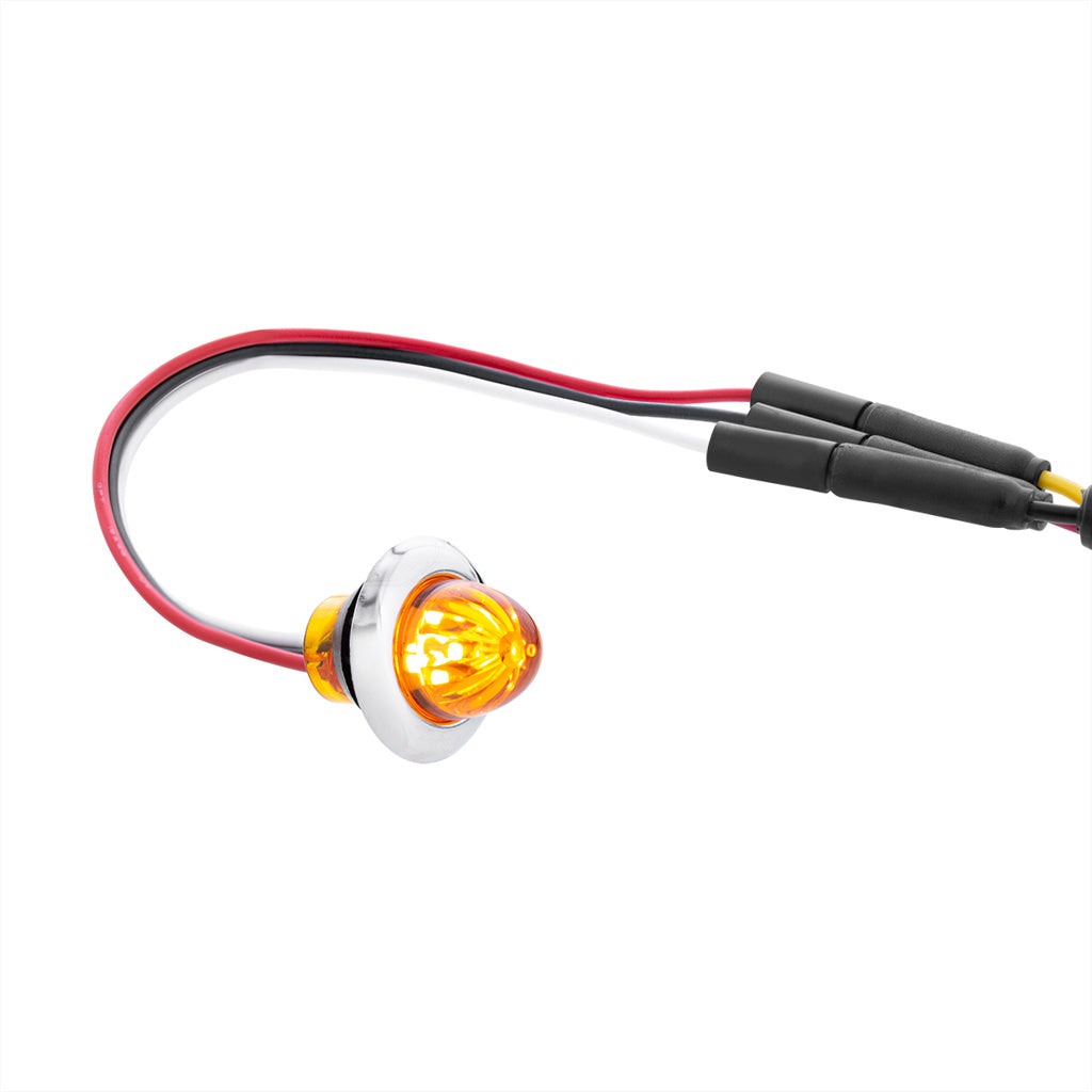 Amber 4 LED Dual Function Clearance and Marker 3/4" Mini Watermelon Light with Amber Lens