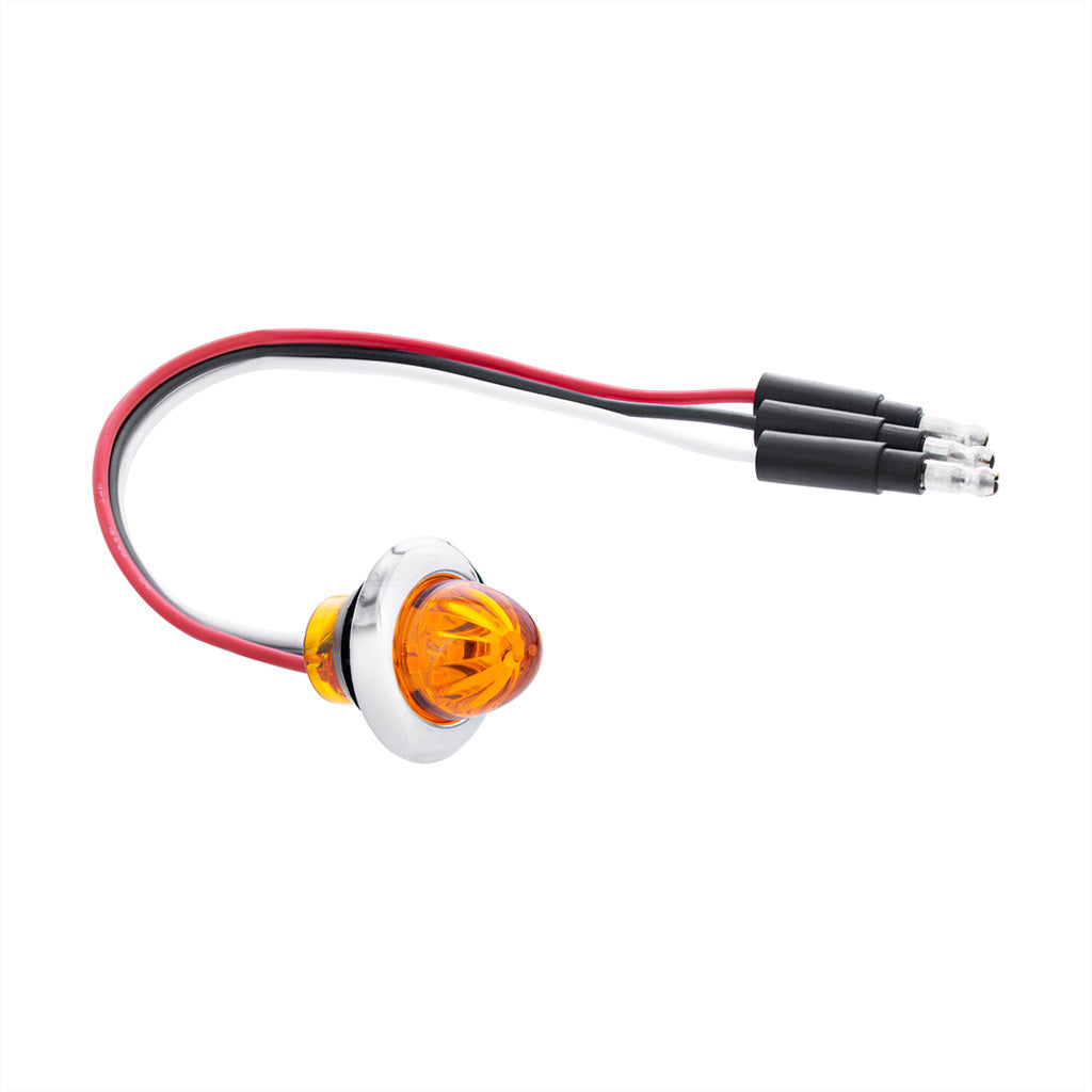 Amber 4 LED Dual Function Clearance and Marker 3/4" Mini Watermelon Light with Amber Lens