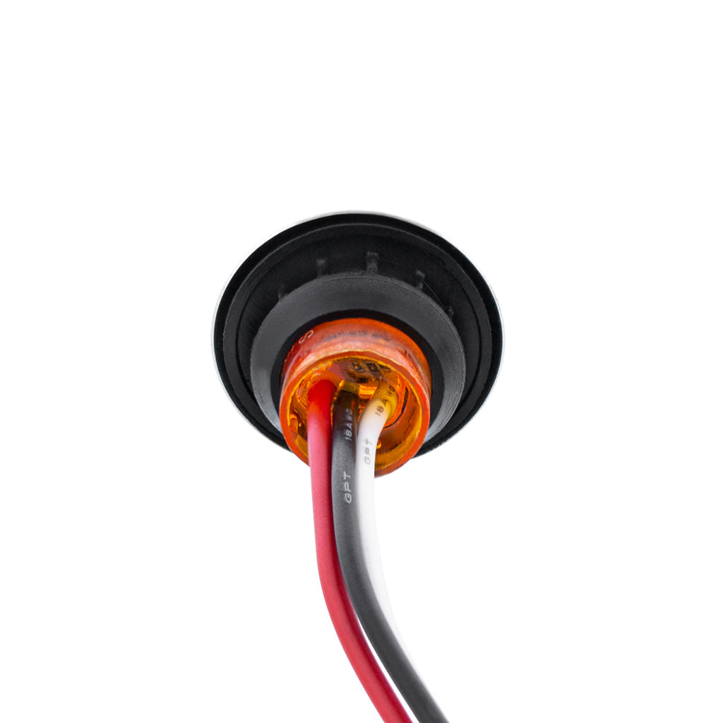 Amber 4 LED Dual Function Clearance and Marker 3/4" Mini Watermelon Light with Amber Lens