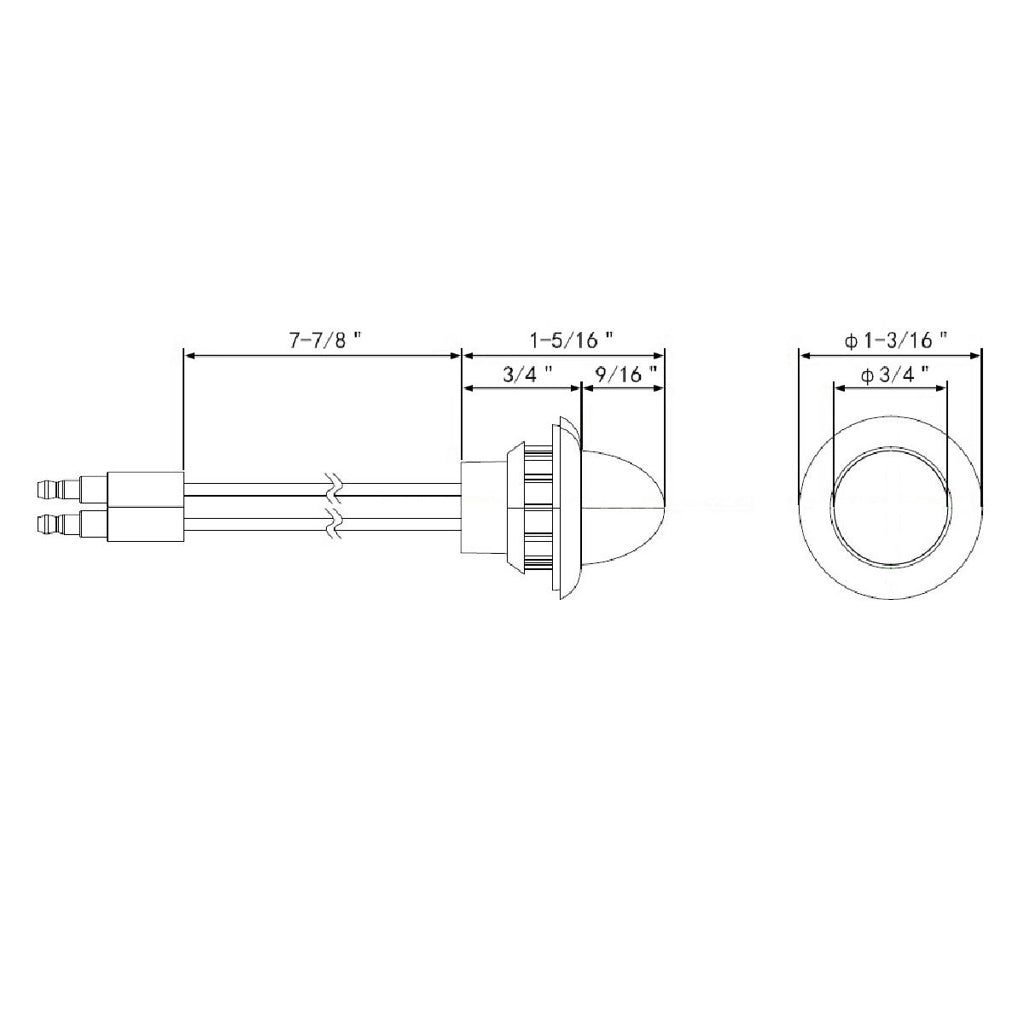 Red 4 LED Dual Function Clearance and Marker 3/4" Mini Watermelon Light with Red Lens
