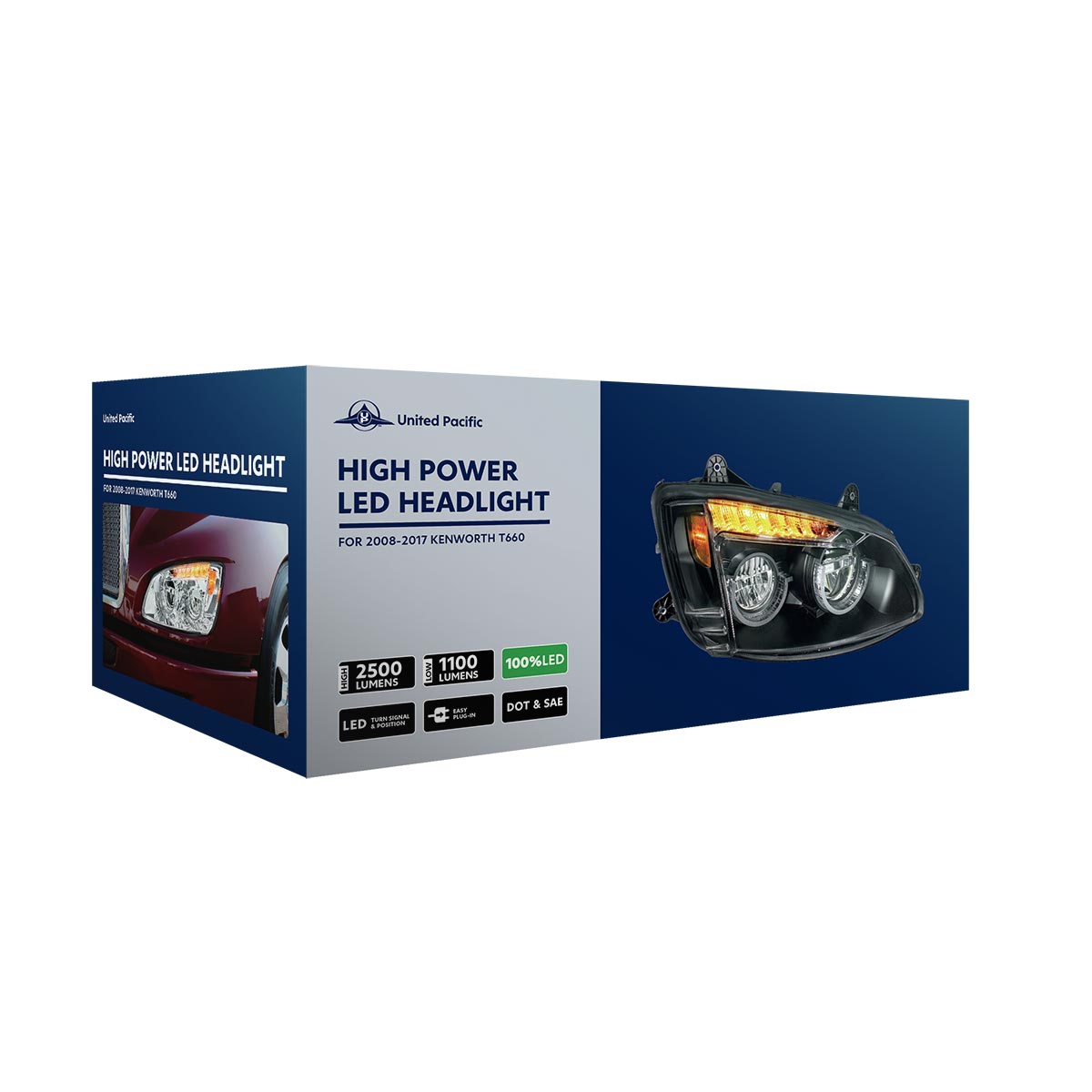 Kenworth T440, T470, T660 LED Headlight with 27 LED Turn and 33 LED Position Light