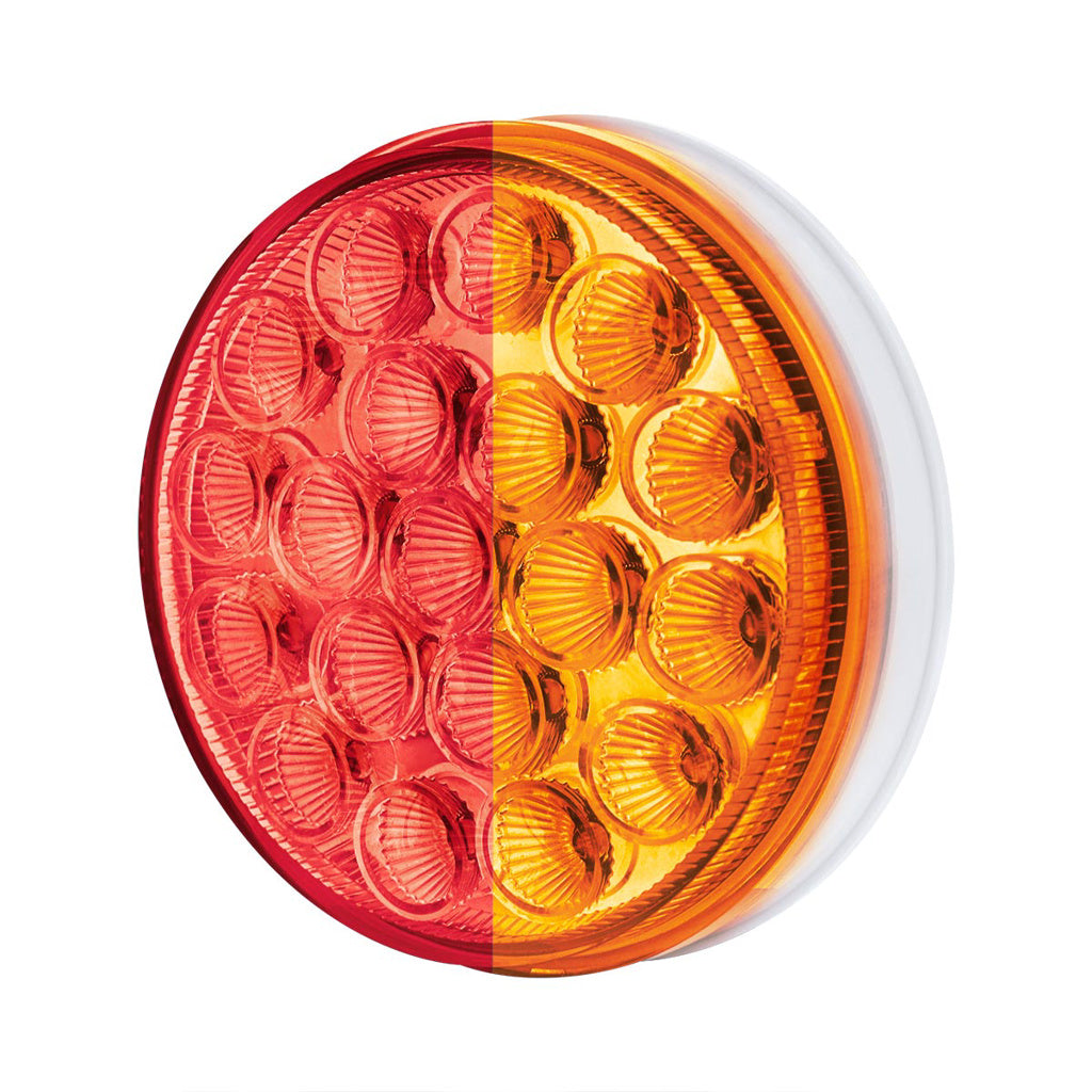Double Fury Amber Auxiliary to Red Primary Dual Function 19 LED 4" Round Light
