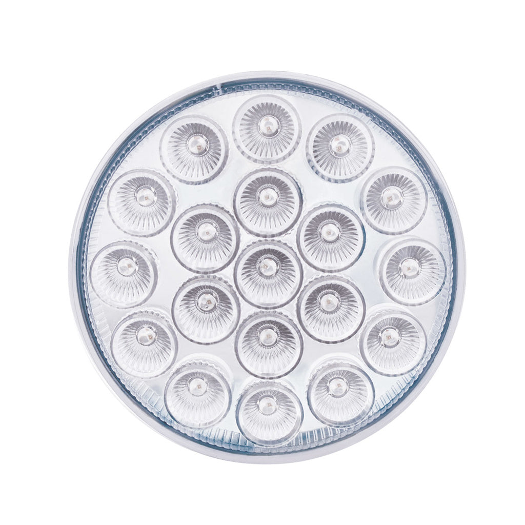 Double Fury Amber Auxiliary to Red Primary Dual Function 19 LED 4" Round Light