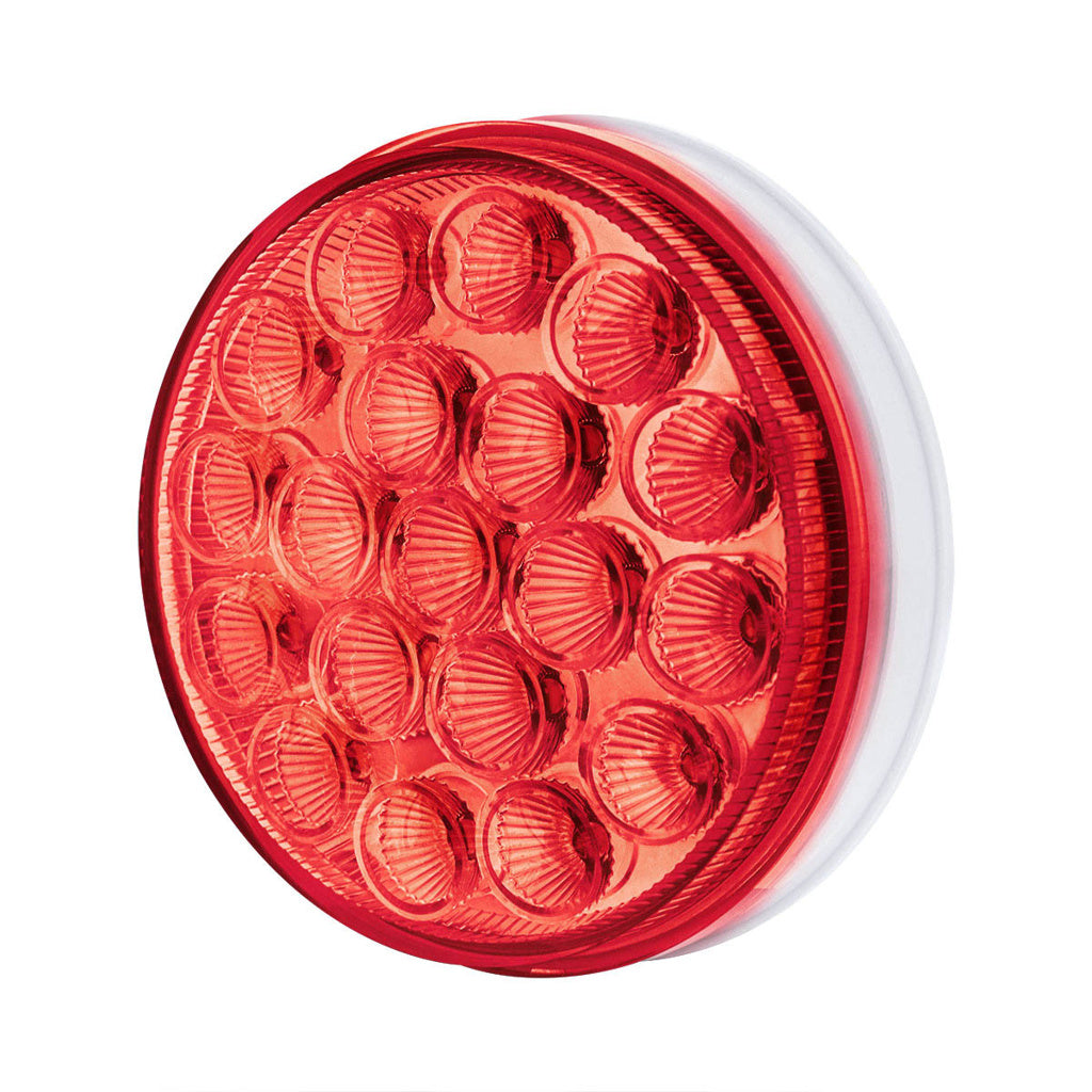 Double Fury Amber Auxiliary to Red Primary Dual Function 19 LED 4" Round Light