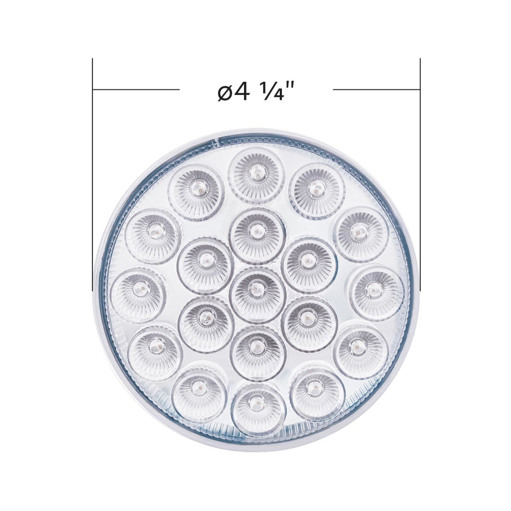 Double Fury Amber Auxiliary to Red Primary Dual Function 19 LED 4" Round Light