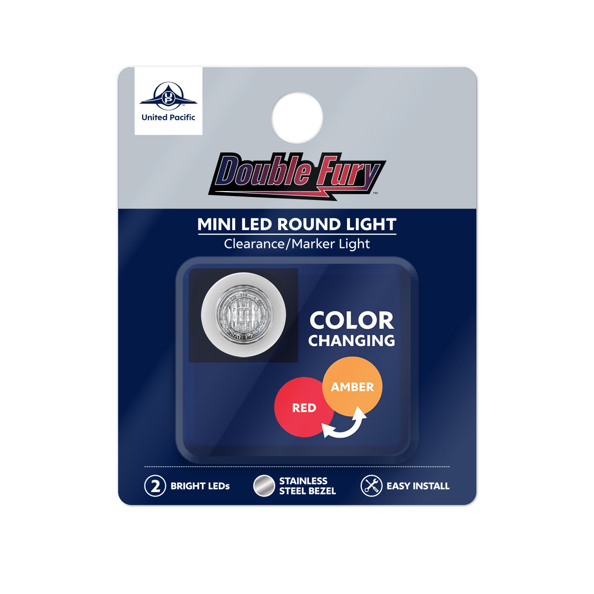 Double Fury Red Auxiliary to Amber Dual Function 2 LED 3/4" Light