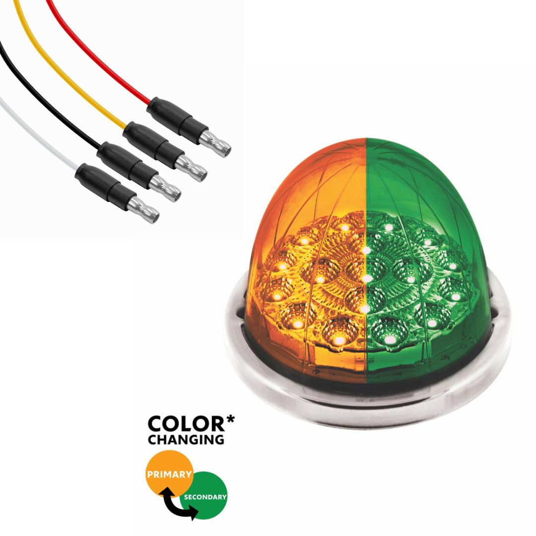 United Pacific Double Fury Green Auxiliary to Amber Primary Function 17 LED Watermelon Light