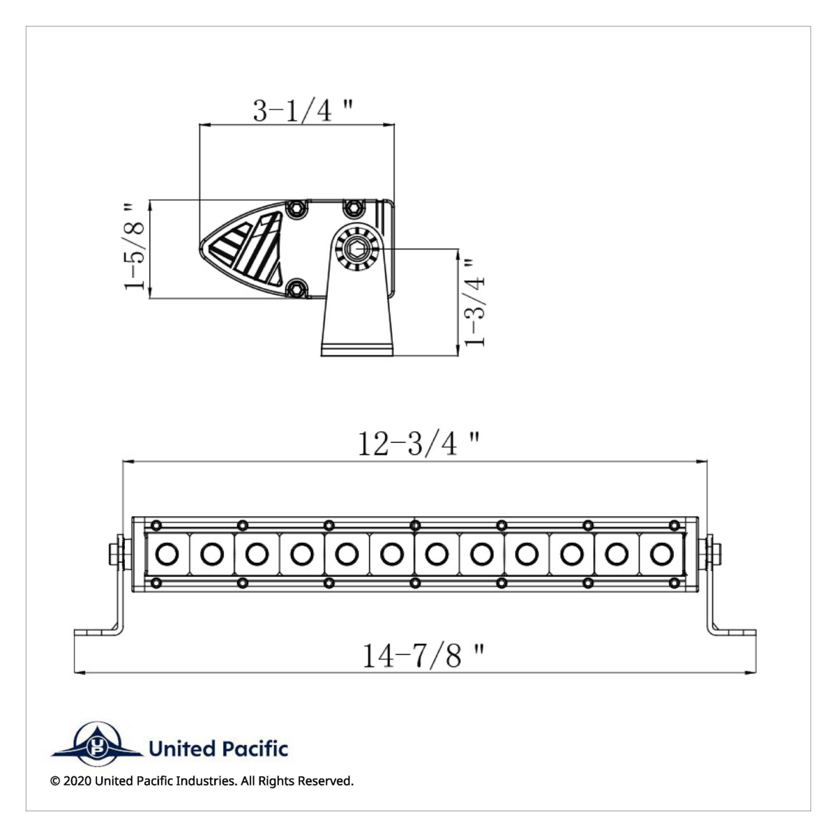 12 High Power CREE LED Single Row 12 1/2" Light Bar