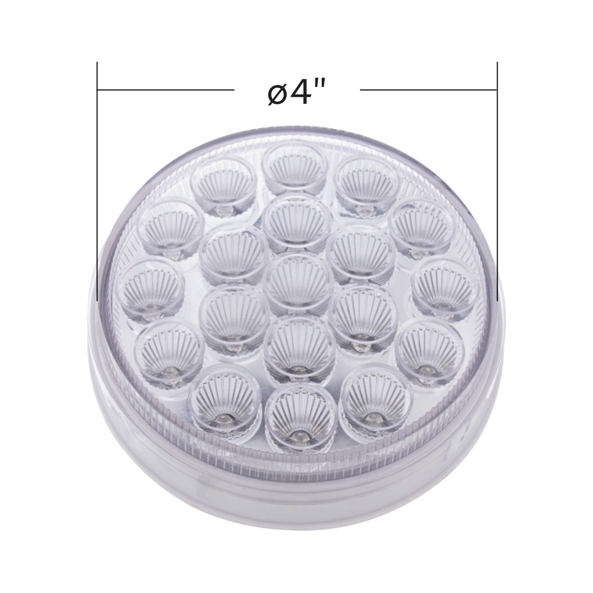 Double Fury Amber Strobe to Red Stop, Turn, Tail 19 LED 4" Round Light