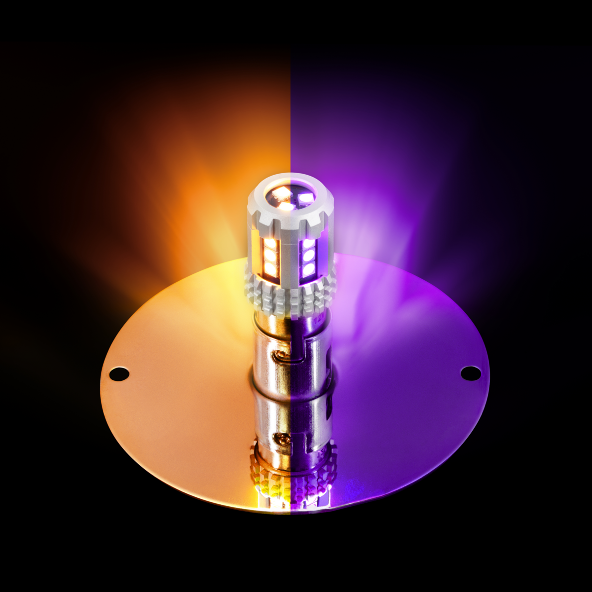 UltraBurst Glass Lens Amber to Purple Double Fury 18 LED 360 Degree 1157 LED Bulb Watermelon Light Flush Mount