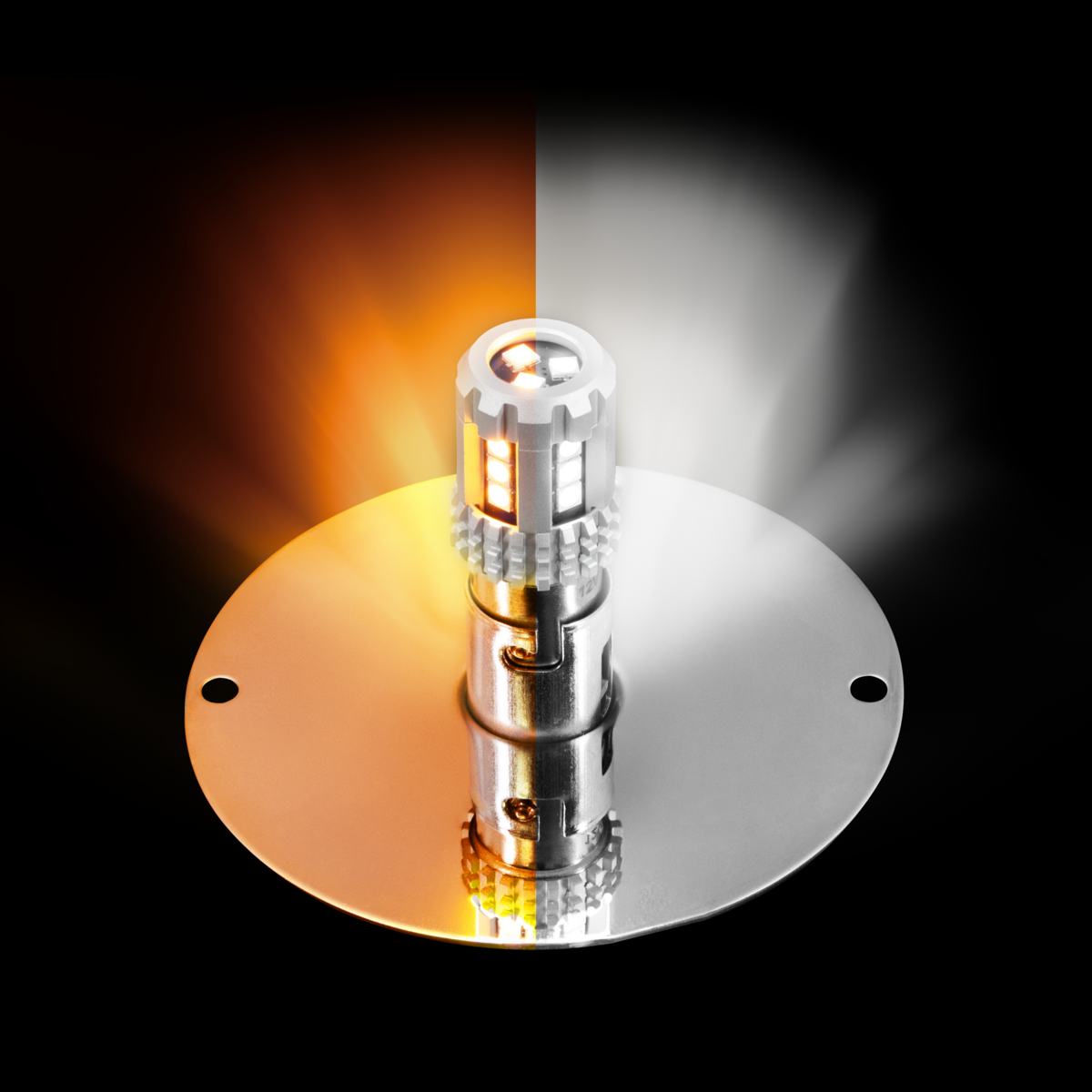 UltraBurst Glass Lens Amber to White Double Fury 18 LED 360 Degree 1157 LED Bulb Watermelon Light Flush Mount
