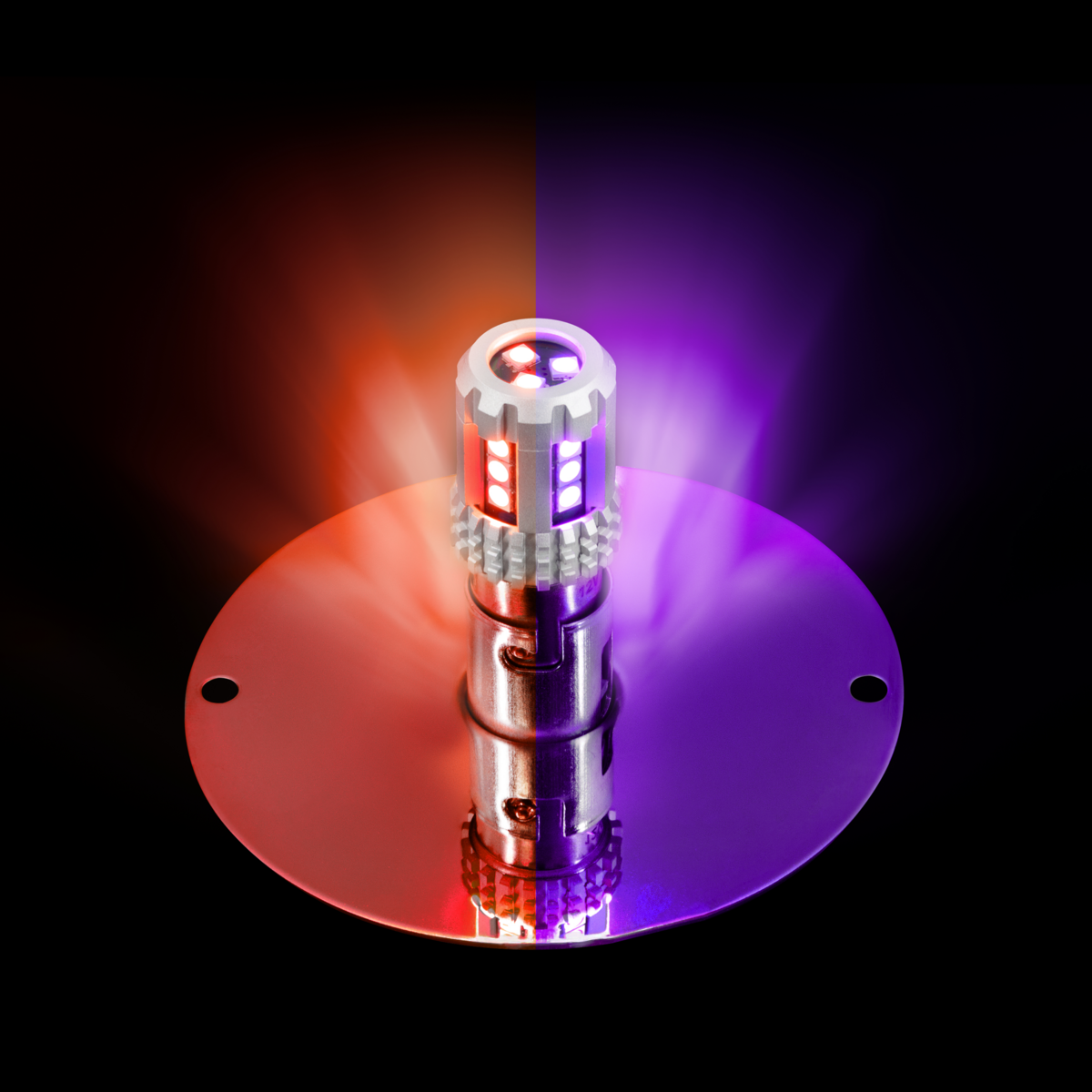 UltraBurst Glass Lens Red to Purple Double Fury 18 LED 360 Degree 1157 LED Bulb Watermelon Light Flush Mount