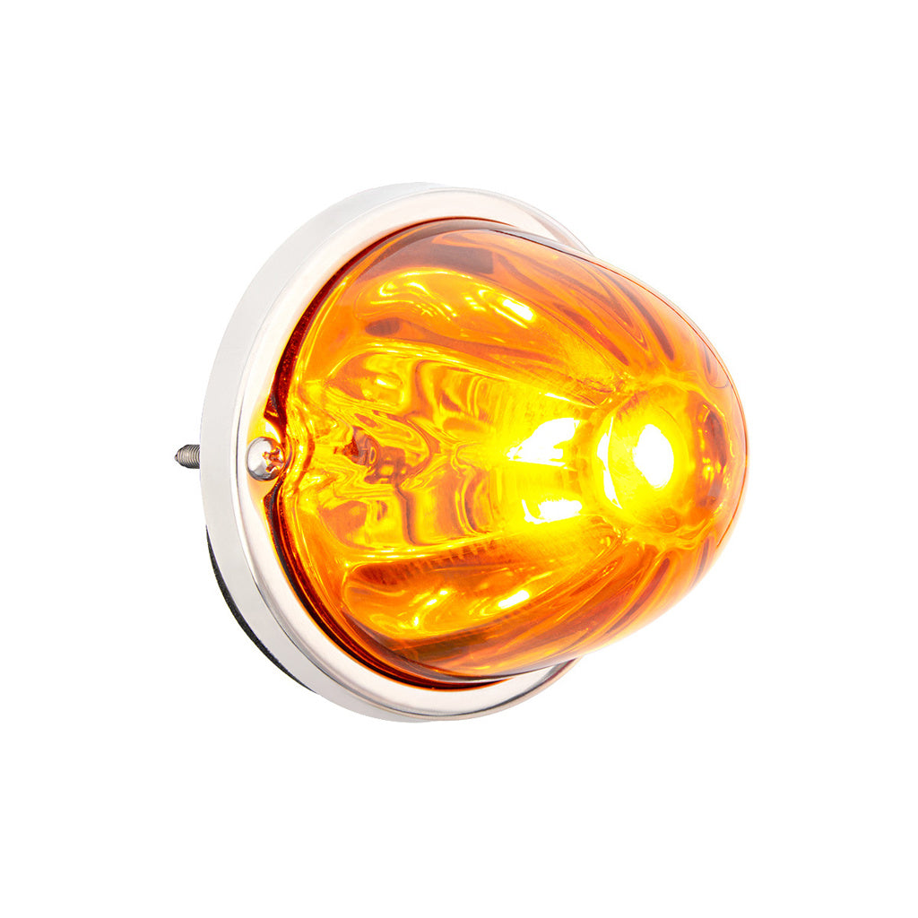 UltraBurst Glass Lens Amber Dual Function 18 LED 360 Degree 1157 LED Bulb Watermelon Light Flush Mount