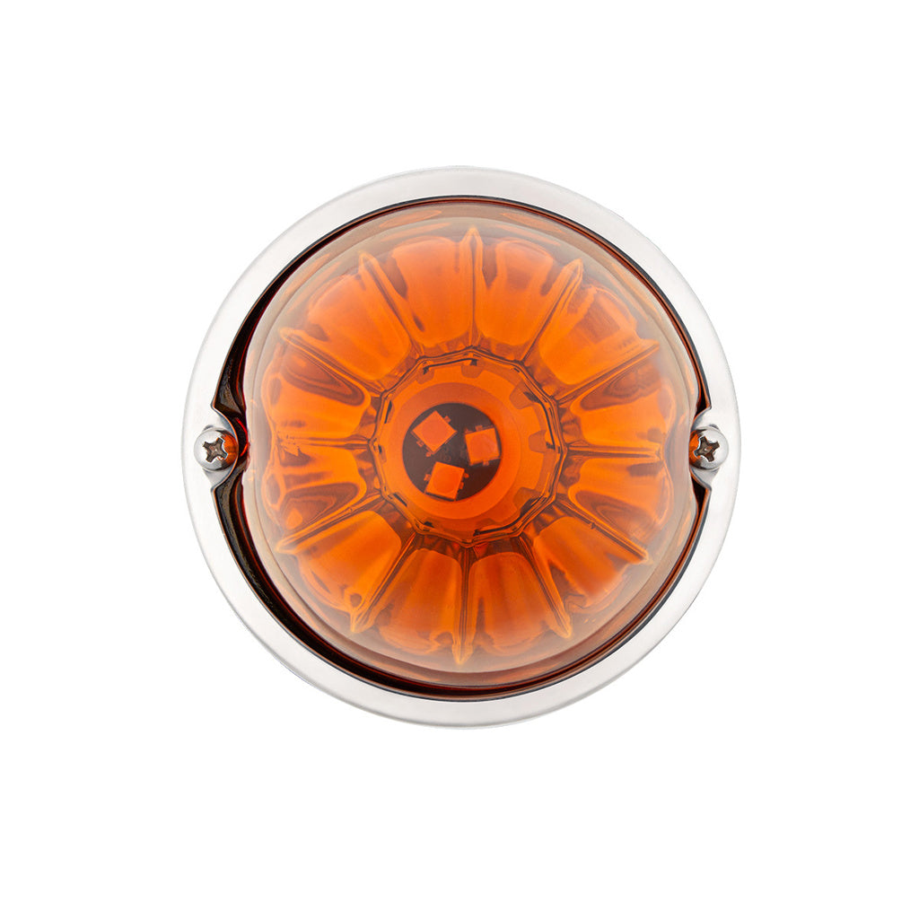 UltraBurst Glass Lens Amber Dual Function 18 LED 360 Degree 1157 LED Bulb Watermelon Light Flush Mount