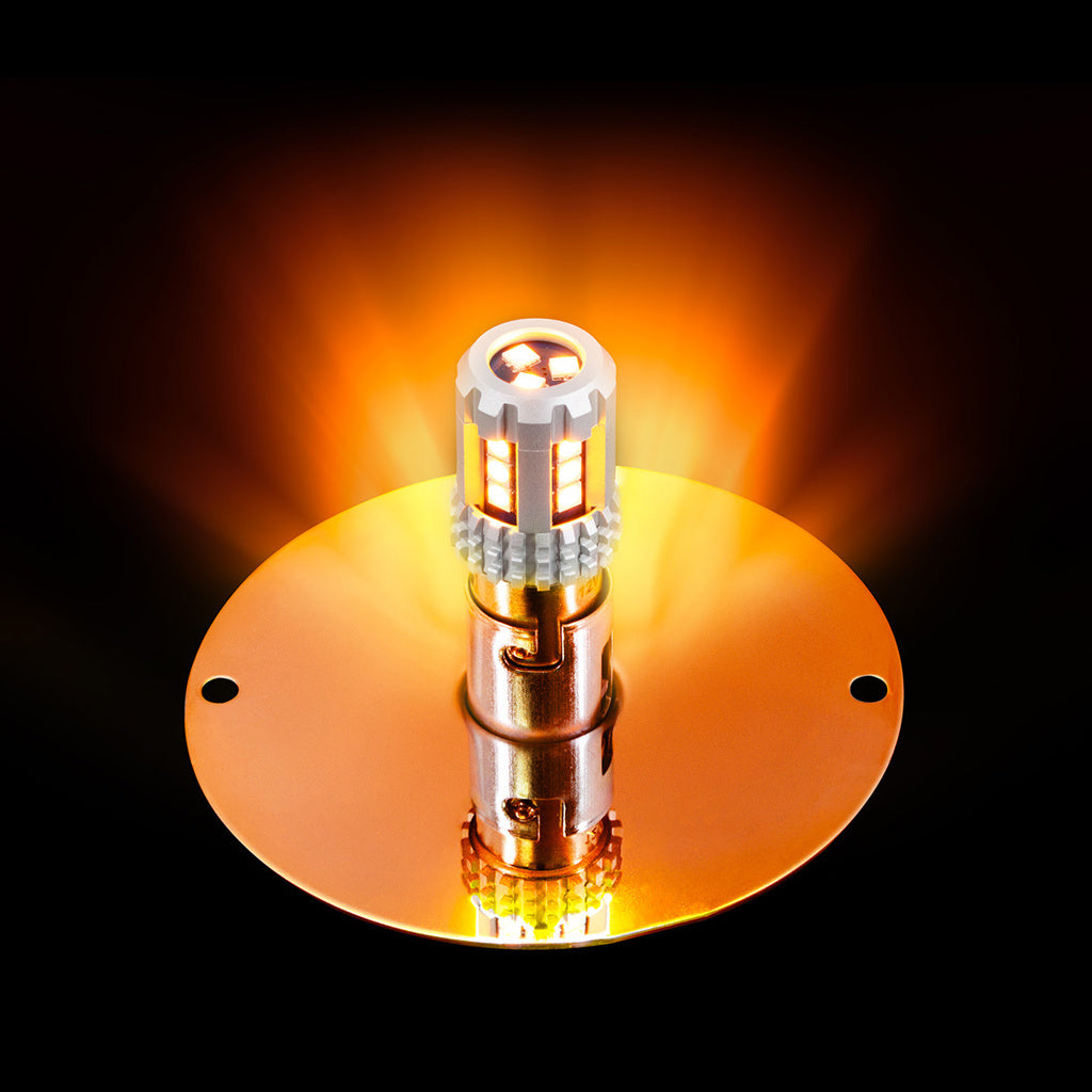 UltraBurst Glass Lens Amber Dual Function 18 LED 360 Degree 1157 LED Bulb Watermelon Light Flush Mount