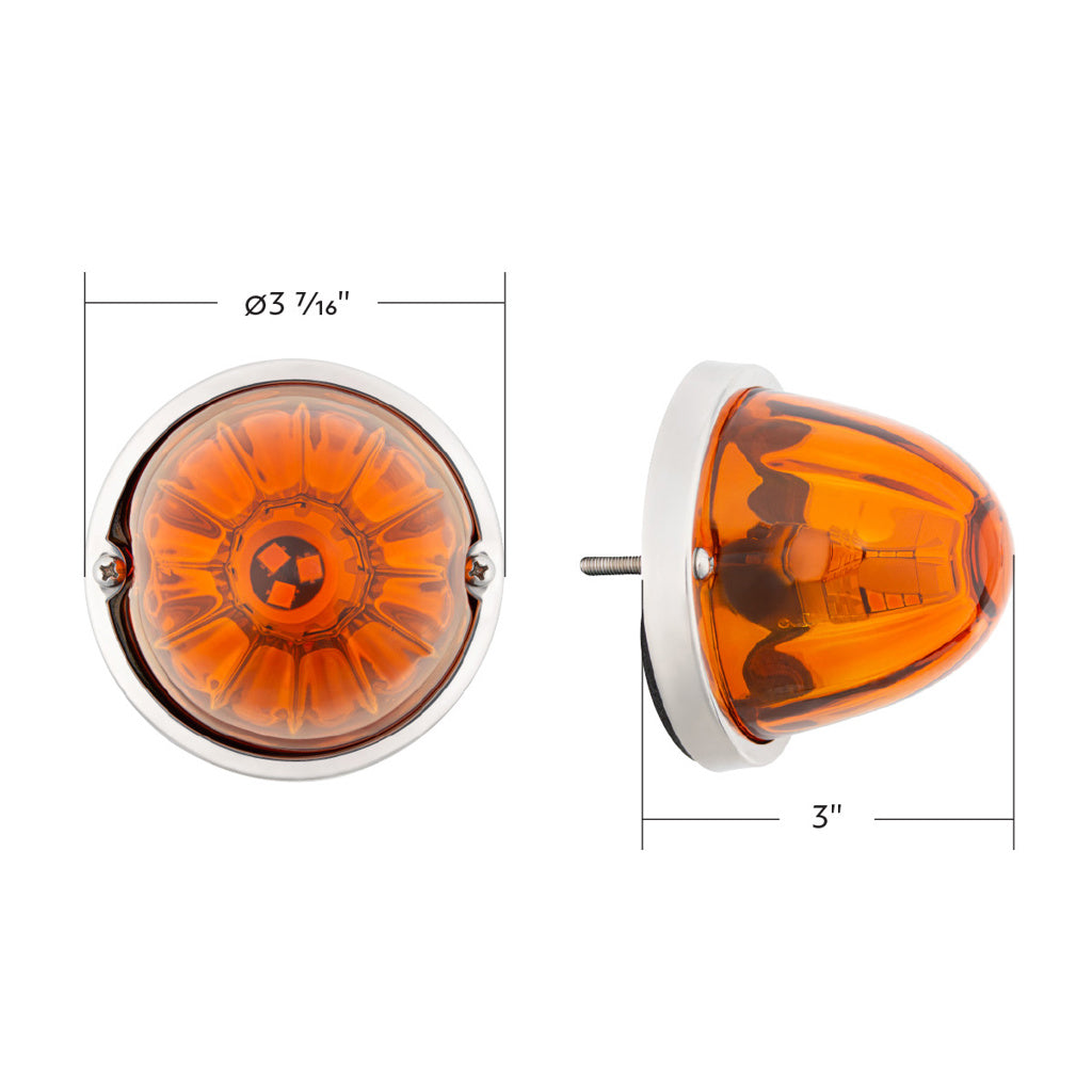 UltraBurst Glass Lens Amber Dual Function 18 LED 360 Degree 1157 LED Bulb Watermelon Light Flush Mount
