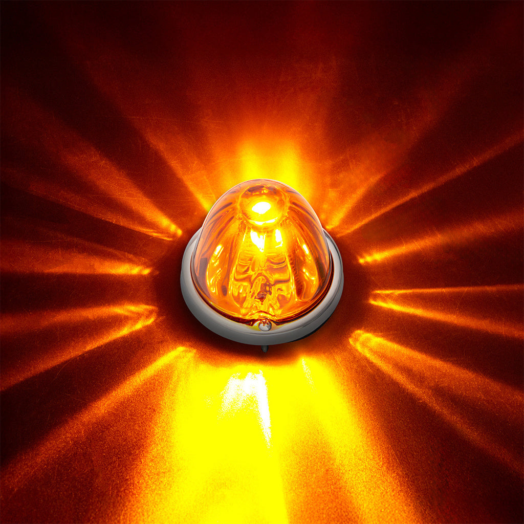 UltraBurst Glass Lens Amber Dual Function 18 LED 360 Degree 1157 LED Bulb Watermelon Light Flush Mount