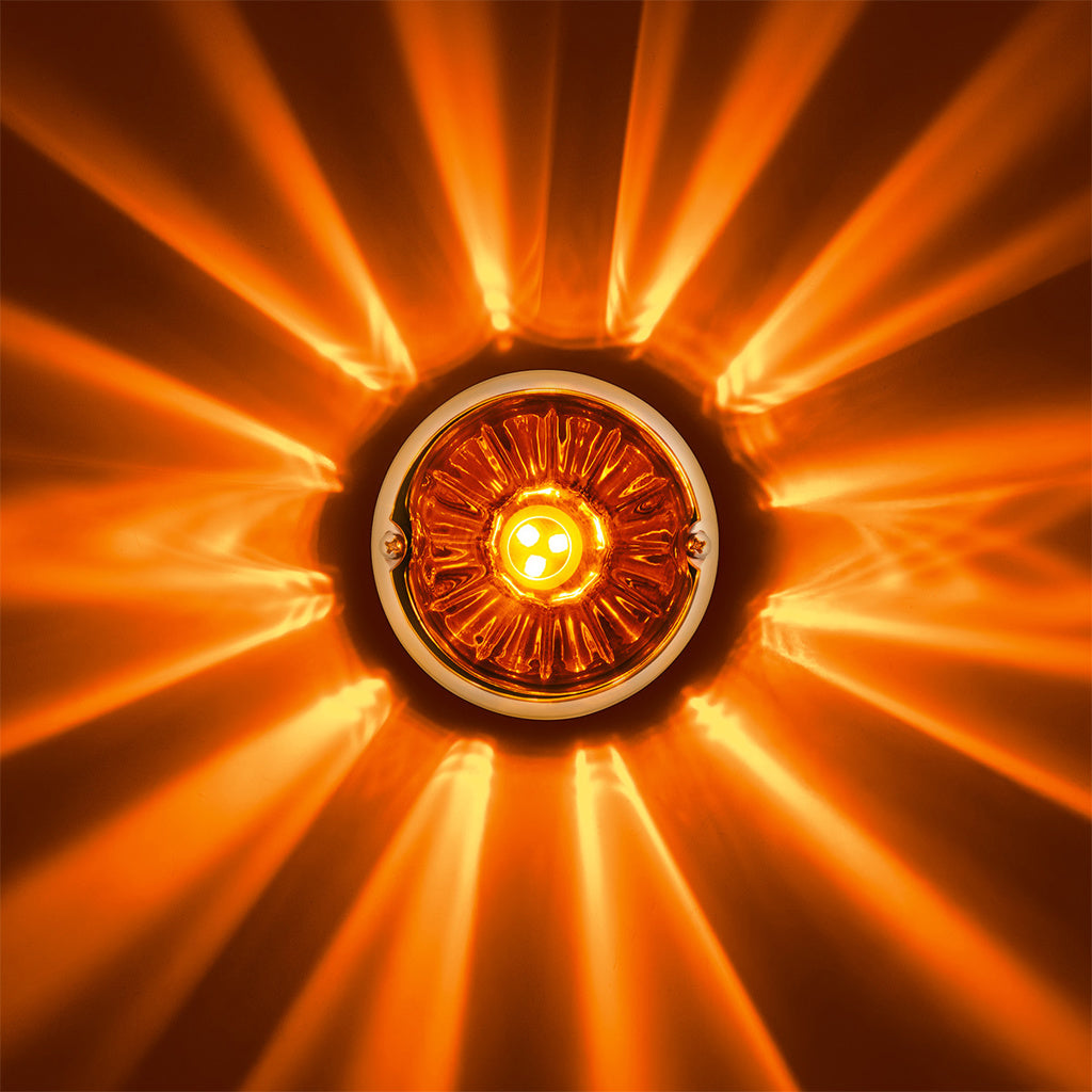 UltraBurst Glass Lens Amber Dual Function 18 LED 360 Degree 1157 LED Bulb Watermelon Light Flush Mount