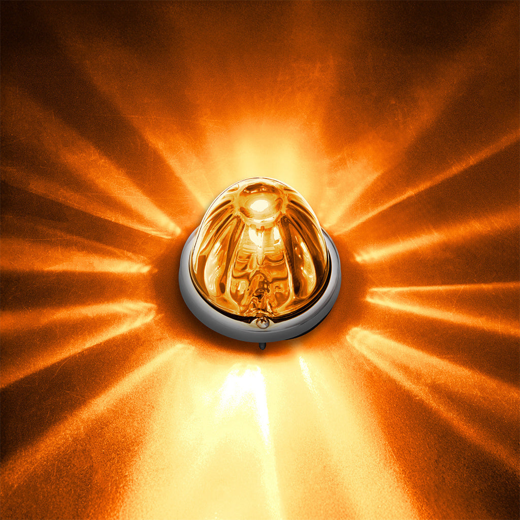 UltraBurst Glass Lens Amber Dual Function 18 LED 360 Degree 1157 LED Bulb Watermelon Light Flush Mount