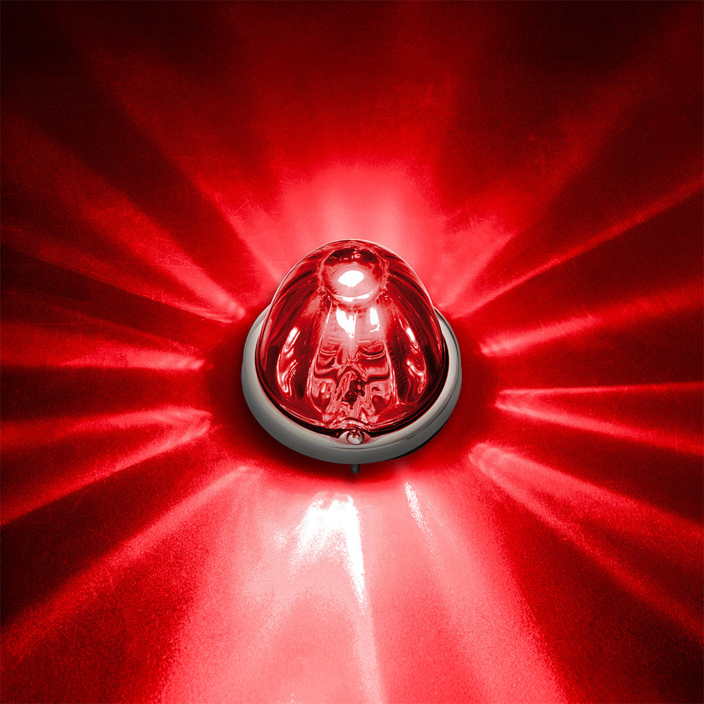 UltraBurst Glass Lens Red Dual Function 18 LED 360 Degree 1157 LED Bulb Watermelon Light Flush Mount
