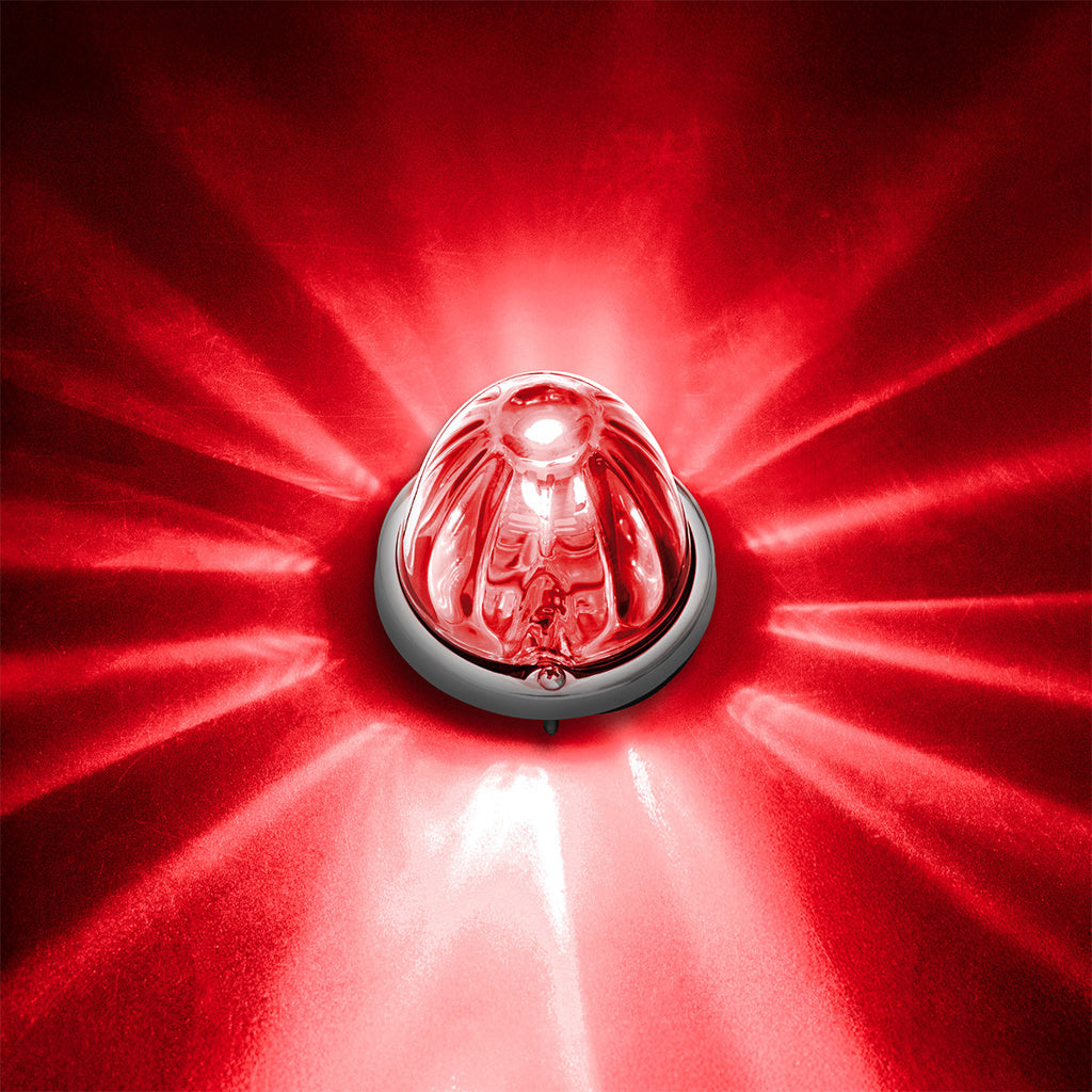 UltraBurst Glass Lens Red Dual Function 18 LED 360 Degree 1157 LED Bulb Watermelon Light Flush Mount
