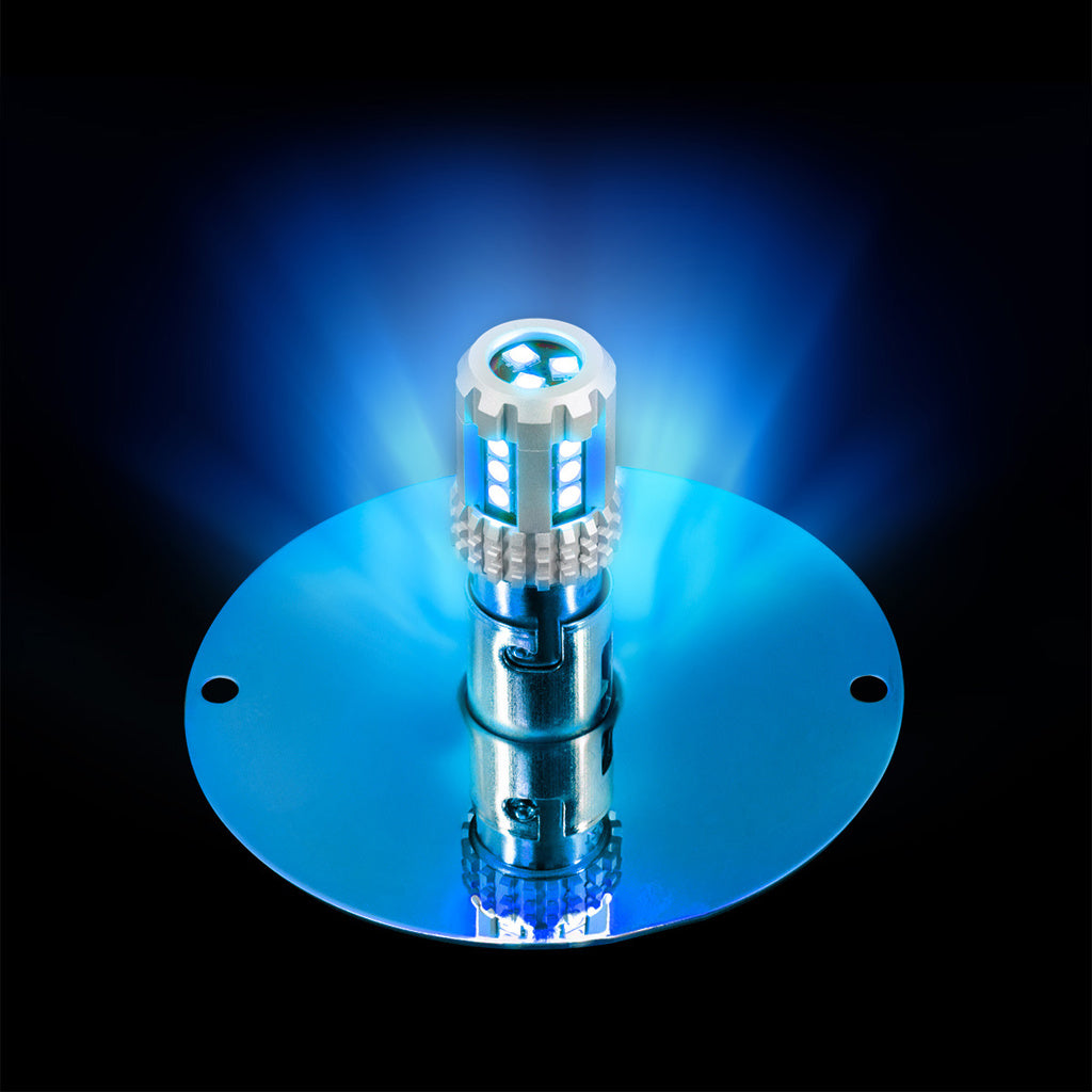 UltraBurst Glass Lens Blue Dual Function 18 LED 360 Degree 1157 LED Bulb Watermelon Light Flush Mount