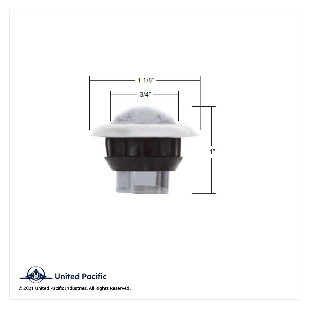 Red 3 LED Dual Function Clearance and Marker 3/4" Mini Light with Bezel and Clear Lens