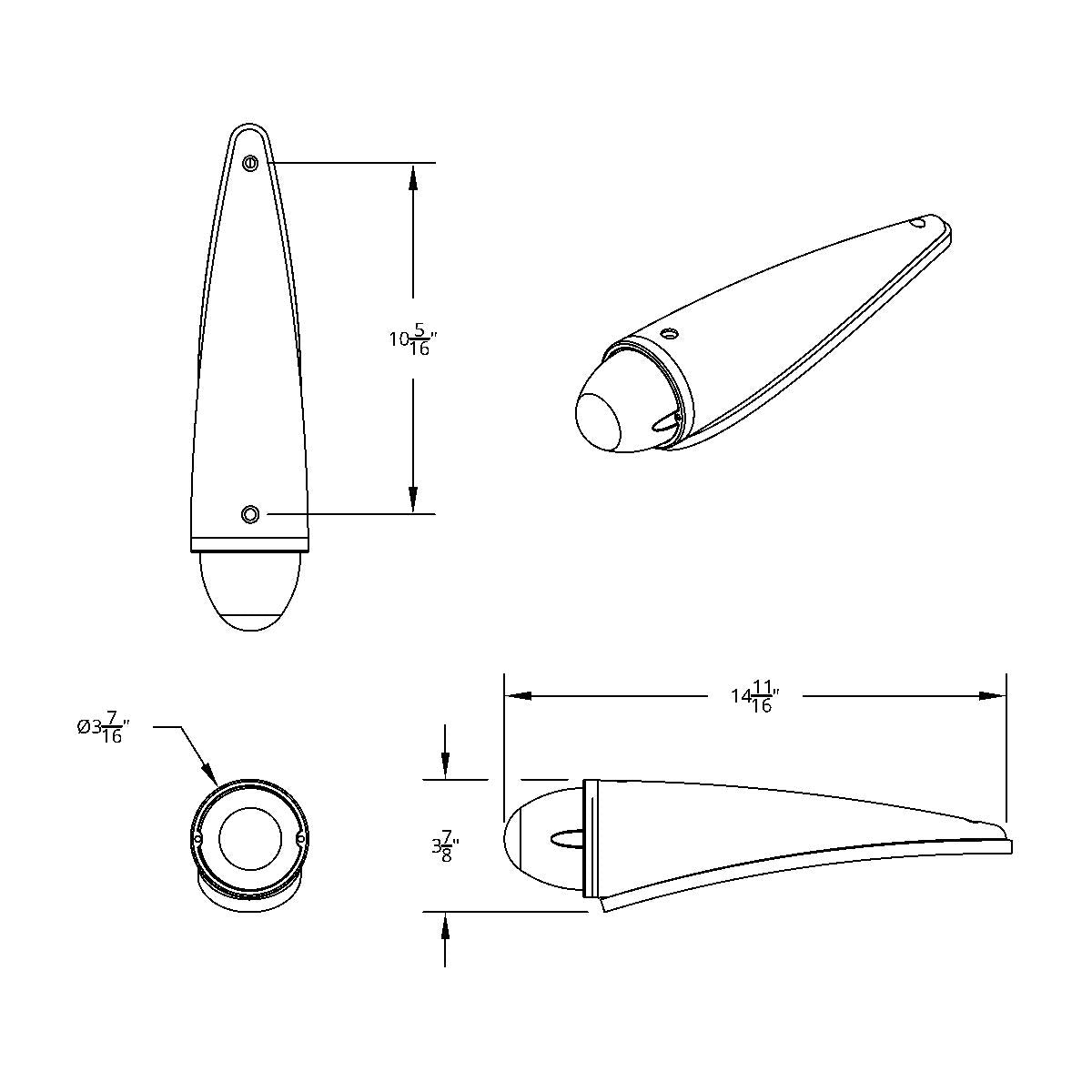 Chrome Die-Cast Cab Light with 17 LED Dual Function Amber Reflector Watermelon Light
