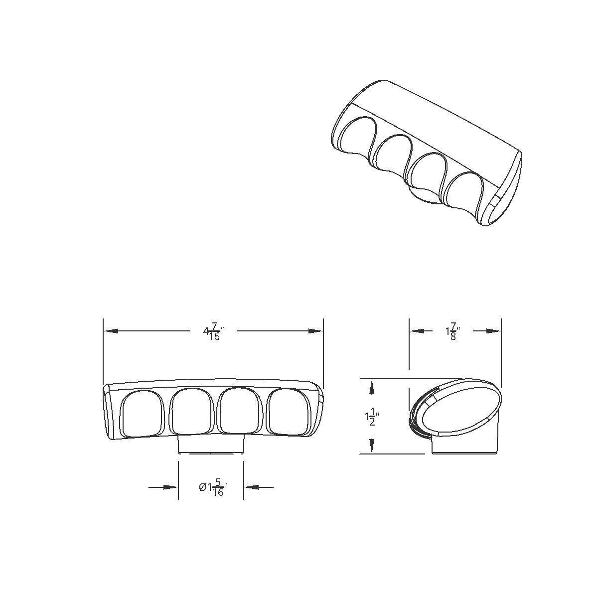 Thread-On T-Shape Grip Gearshift Knob