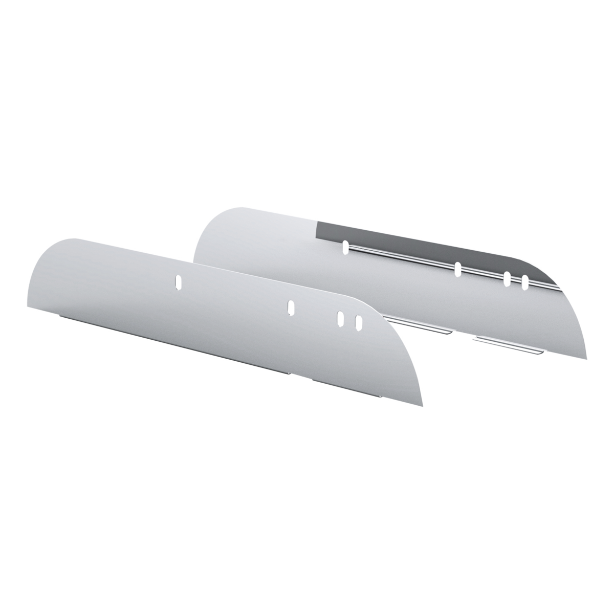 Pair of Peterbilt 300 Series Door Mounted Mirror Trucks 2005 and Newer Stainless Steel 5" Chop Top Window Trim