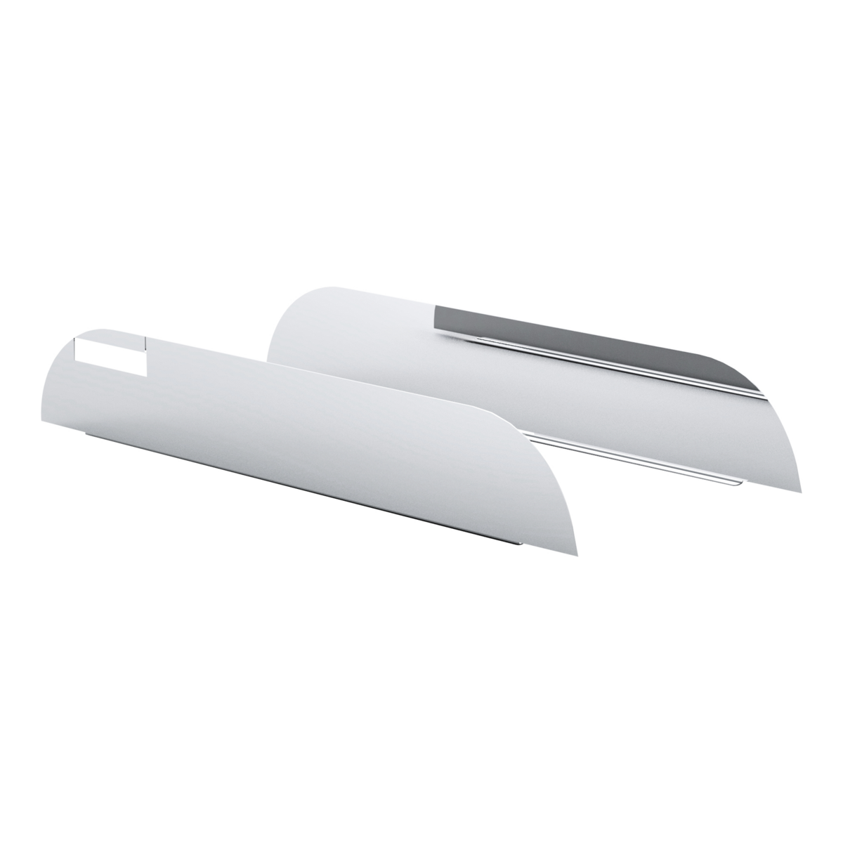 Pair of Peterbilt 300 Series Convex Mirror Trucks 2006 and Newer Stainless Steel 5" Chop Top Window Trim