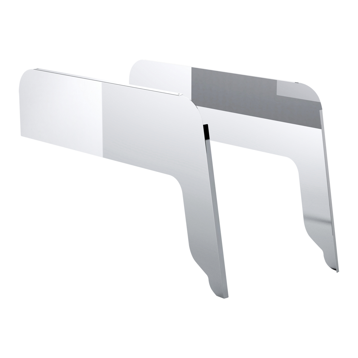 Pair of Kenworth T300, T600, T660, T800 Stainless Steel 8" L-Shaped Chop Top Window Trim