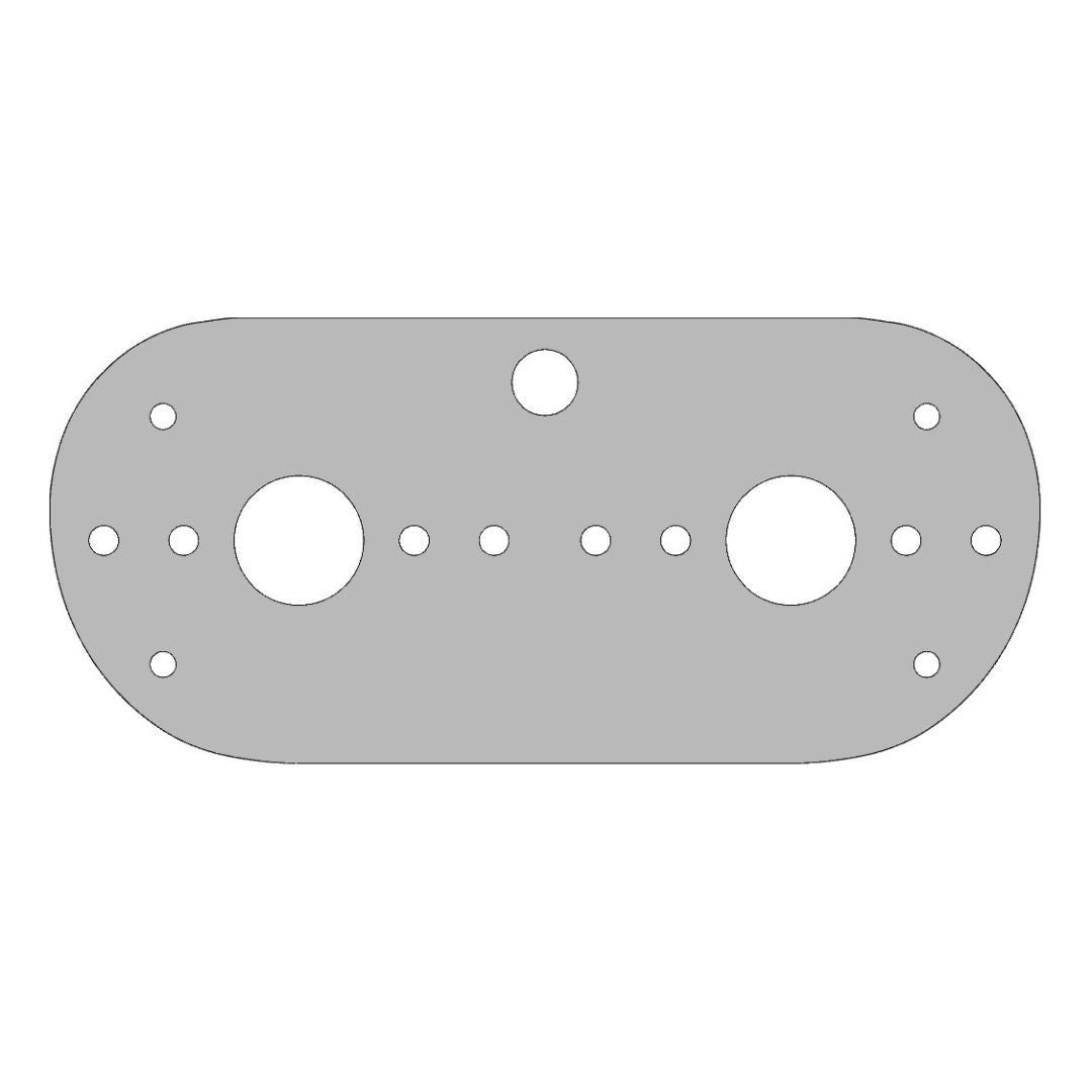 Stainless Steel Dome Light Plate with 2 Watermelon Light Holes and 1 Switch Hole For Day Cab Kenworth T660, T800 and W900