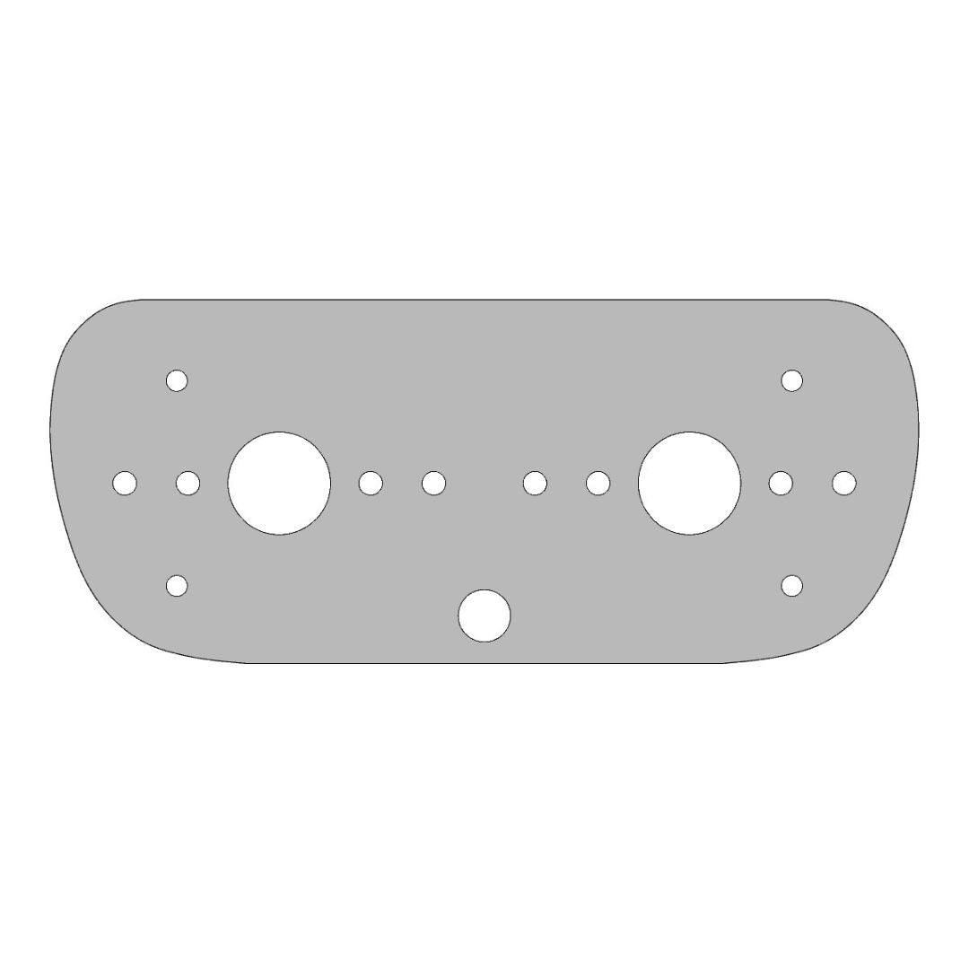 Stainless Steel Factory Shape Dome Light Plate with 2 Watermelon Light Holes and 1 Switch Hole for Aerocab Kenworth T660, T800 and W900L