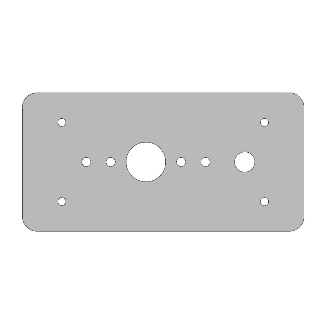 Stainless Steel Dome Light Plate with 1 Watermelon light Hole and 1 Switch Hole for Mack R Series