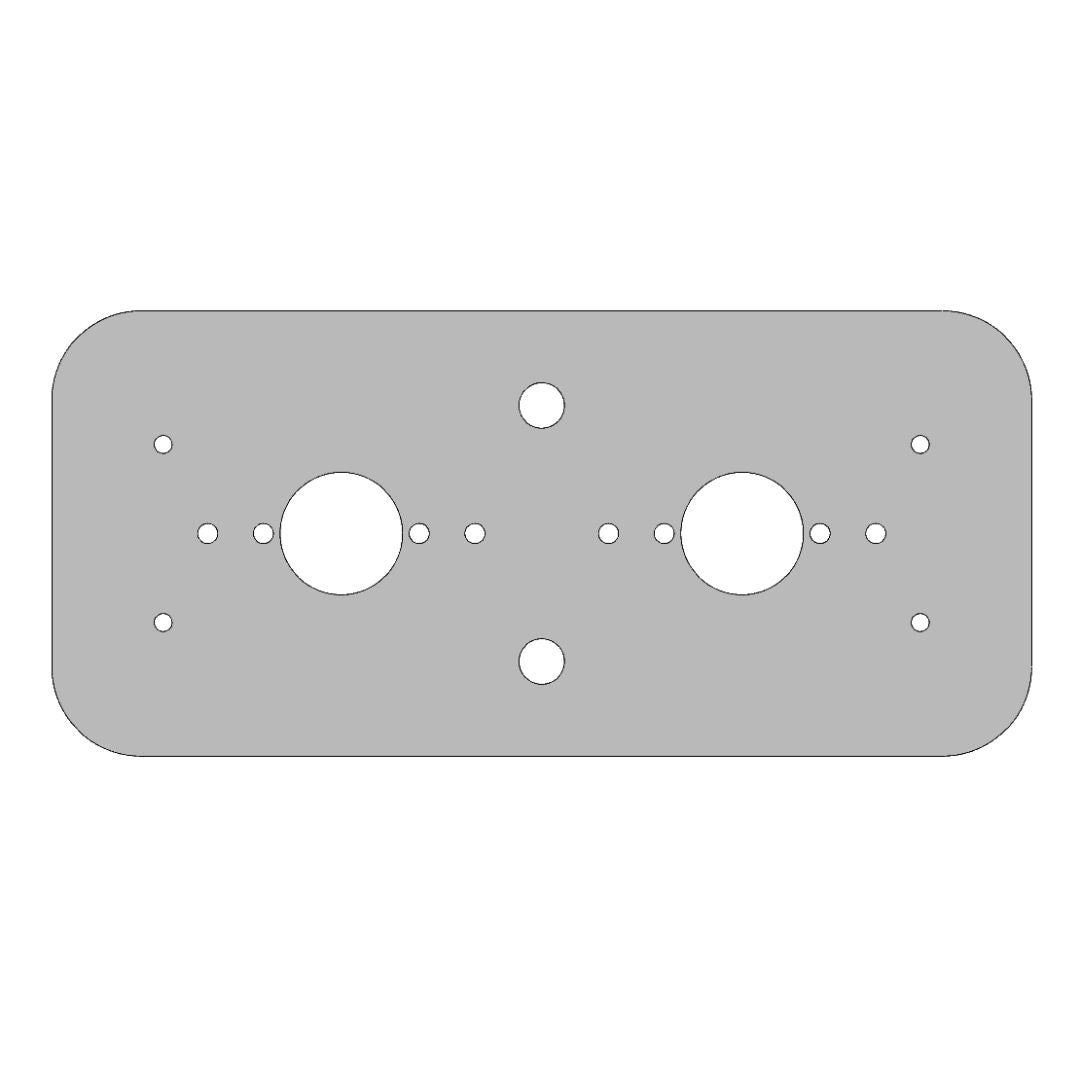 Stainless Steel Dome Light Plate with Radiused Corners and 2 Watermelon Light Holes for Peterbilt 389