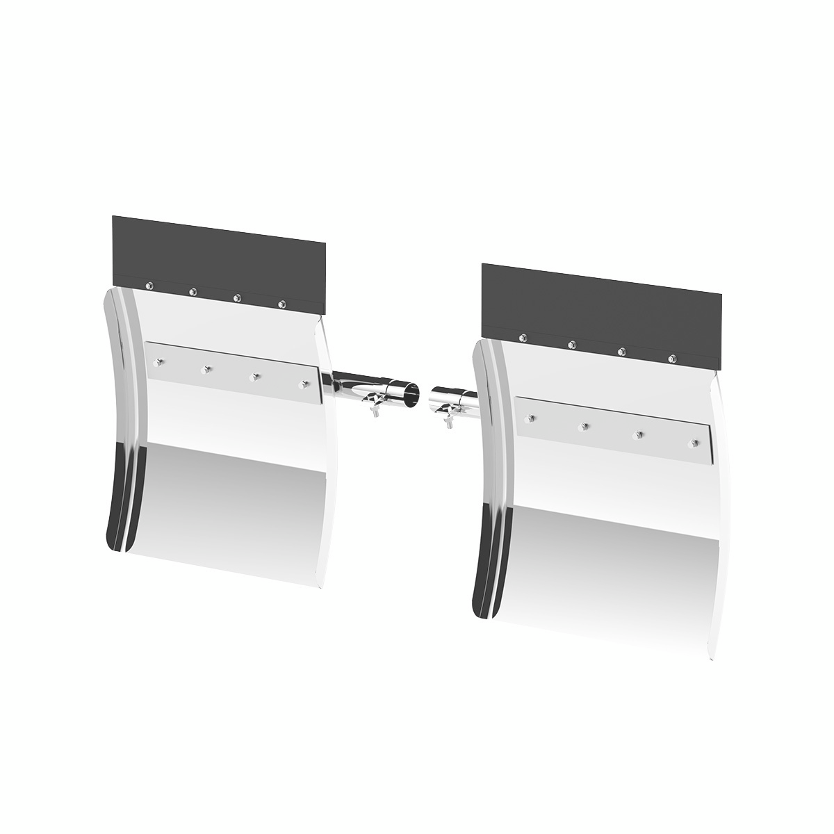 United Pacific 430 Stainless Steel 24" x 24" Competition Series Quarter Fender Set with Tube Mount Bracket