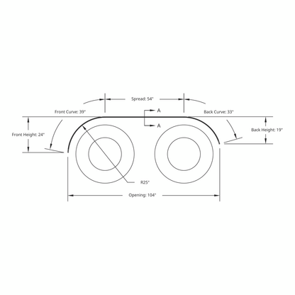 United Pacific 430 Stainless Steel Ribbed 126" Full Fender