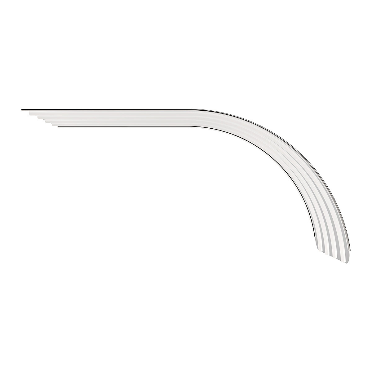 United Pacific 430 Stainless Steel Ribbed 66" Half Fender