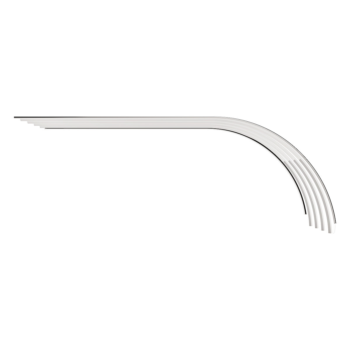 United Pacific 430 Stainless Steel Ribbed 80" Half Fender