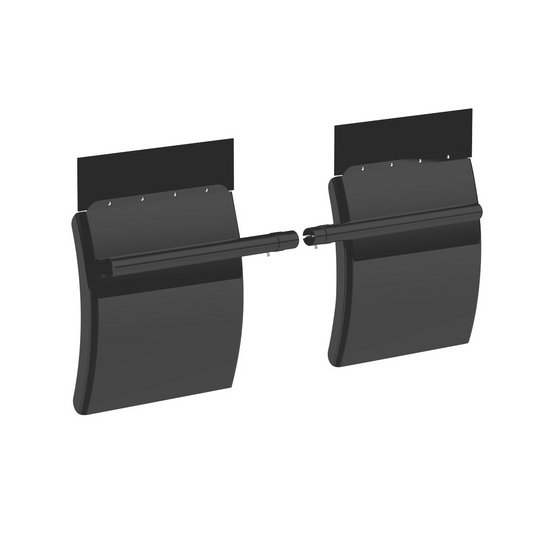 United Pacific Heavy Duty Black Poly 24" x 24" Competition Series Quarter Fender Set with Tube Mount Bracket