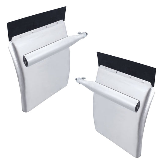 United Pacific 430 Stainless Steel 24" x 24" Quarter Fender Set with Triangle Mount Bracket