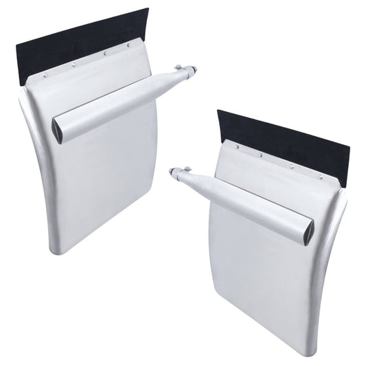 United Pacific 430 Stainless Steel 24" x 27" Quarter Fender Set with Triangle Mount Bracket