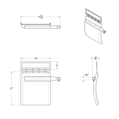 United Pacific 430 Stainless Steel 24" x 27" Quarter Fender Set with Triangle Mount Bracket