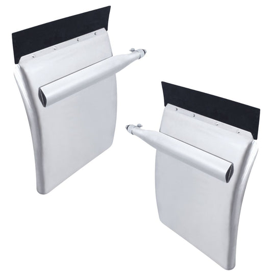 United Pacific 430 Stainless Steel 24" x 29" Quarter Fender Set with Triangle Mount Bracket