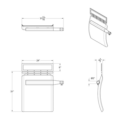 United Pacific 430 Stainless Steel 24" x 29" Quarter Fender Set with Triangle Mount Bracket