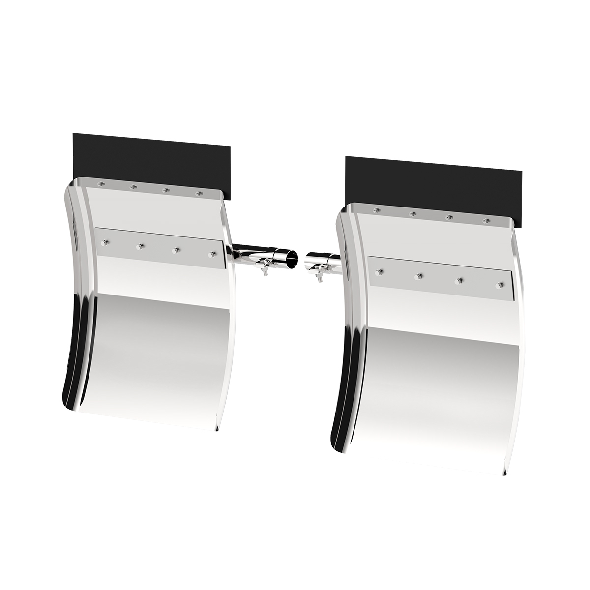United Pacific 430 Stainless Steel 24" x 27" Quarter Fender Set with Tube Mount Bracket